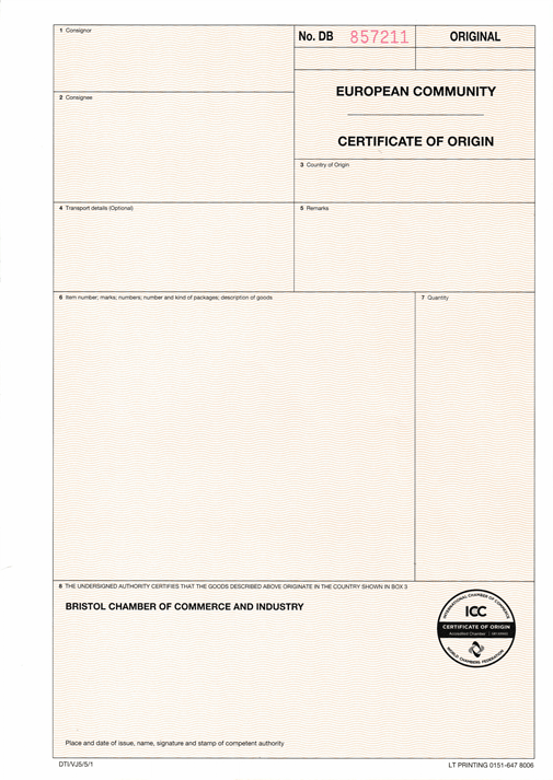 Export Documentation: Part 4 - Certificate of Origin