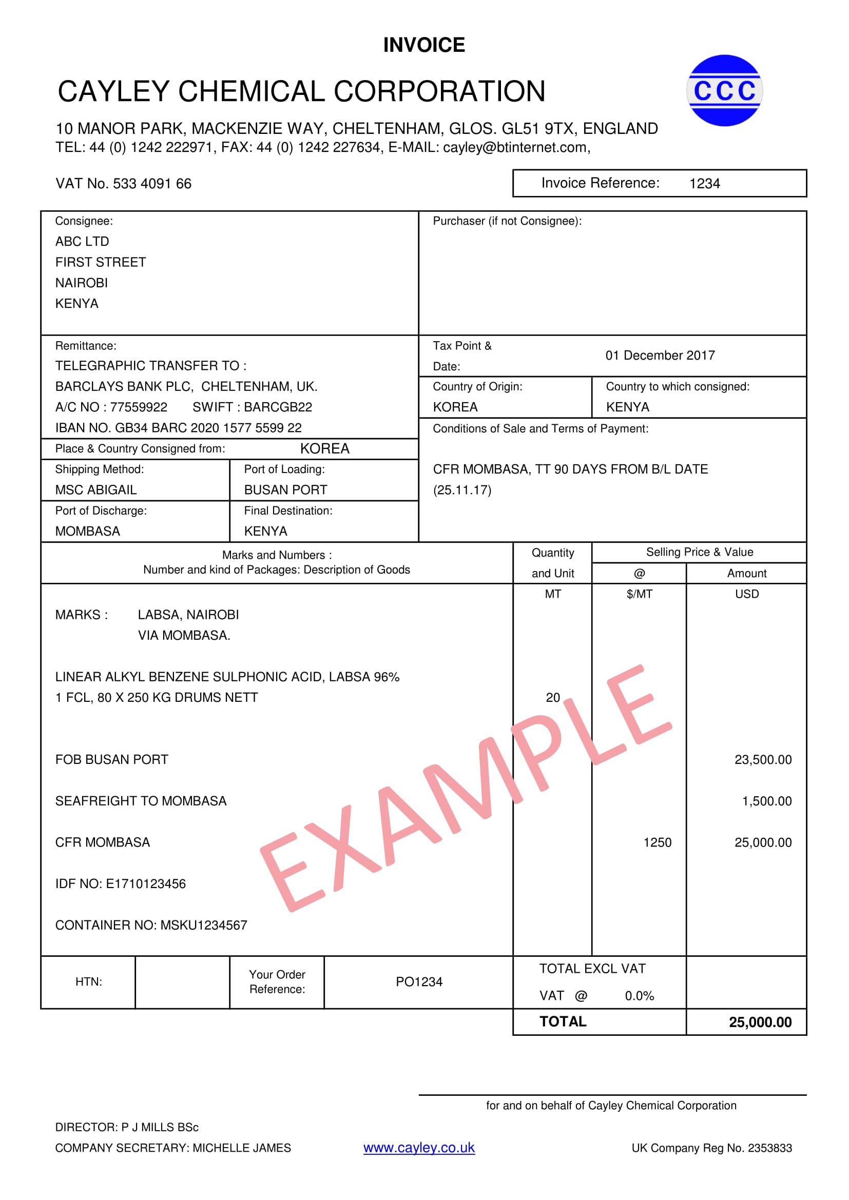 Export Documentation: Part 1 - Invoice