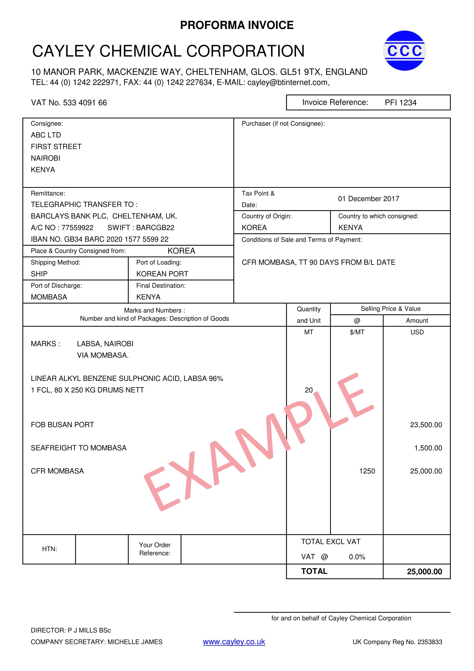 Export Documentation: Part 1 - Invoice